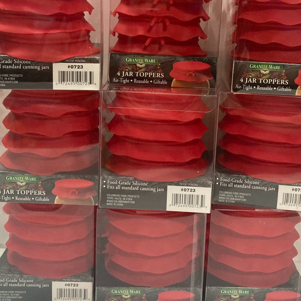 Granite Ware Silicone Canning Jar Toppers Lid Standard Red 9 Packs